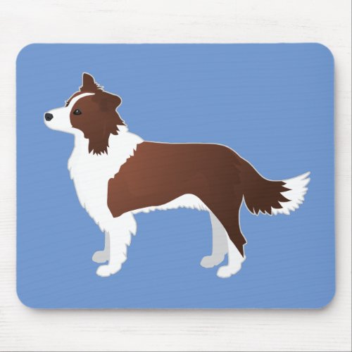 Border Collie Red Dog Breed Side View Silhouette Mouse Pad