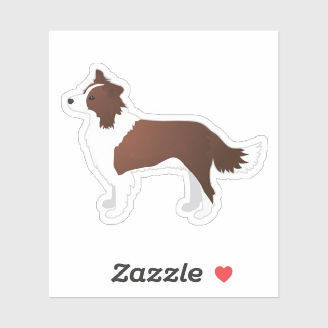 Border Collie Red Dog Breed Side View Silhouette Sticker (Sheet)