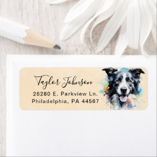 Border Collie Return Address Label