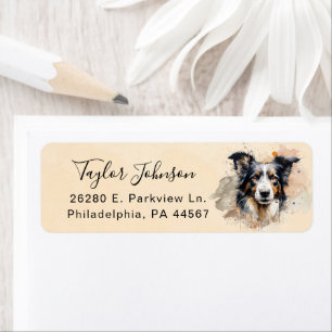 Border Collie Return Address Label