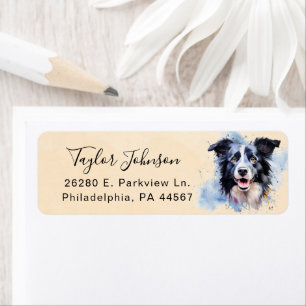 Border Collie Return Address Label