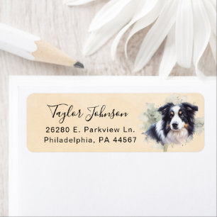 Border Collie Return Address Label