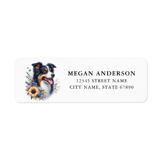 Border Collie Return Address Labels (Front)