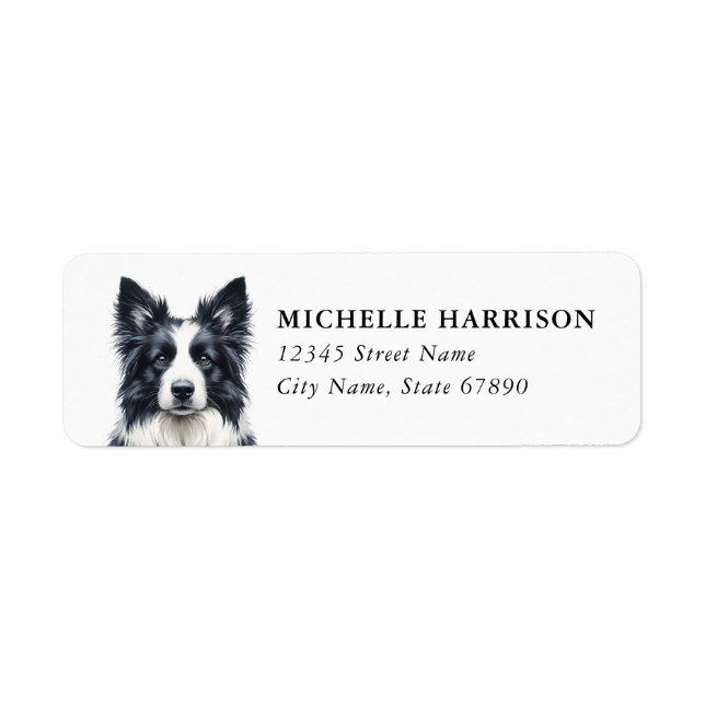 Border Collie Return Address Labels (Front)