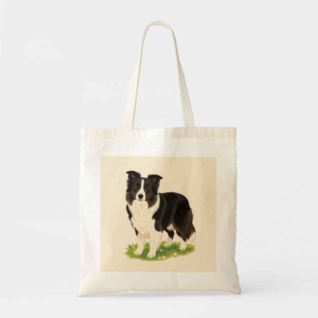 Border Collie River Valley Green Tote Bag