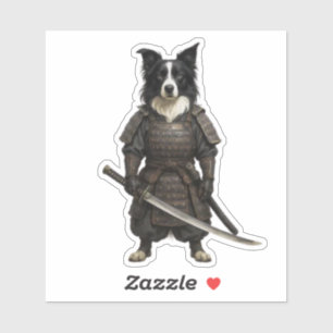 Border Collie Samurai Sticker