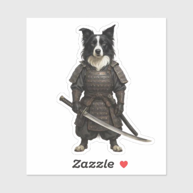 Border Collie Samurai Sticker (Sheet)