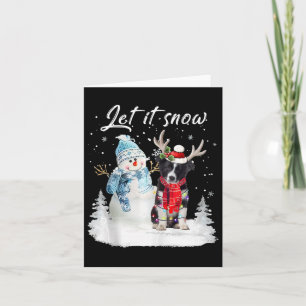 Border Collie Santa Dog Christmas Snowman Xmas Paj Card