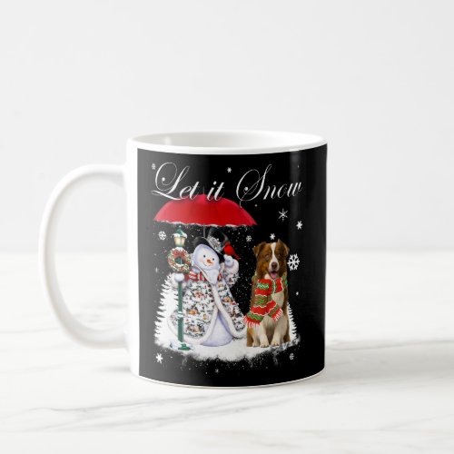 Border Collie Santa Dog Christmas Snowman Xmas Paj Coffee Mug