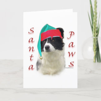 Border Collie Santa Paws Holiday Card