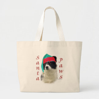 Border Collie Santa Paws Large Tote Bag