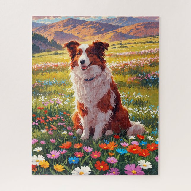 Border Collie Shepherd Dog Jigsaw Puzzle (Vertical)