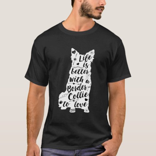 Border Collie Shirt Design For Border Collie Dog L