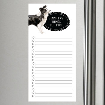 Border Collie Shopping List  Magnetic Notepad by invitationstop at Zazzle