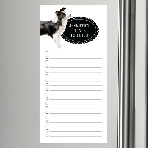 Border Collie Shopping List  Magnetic Notepad