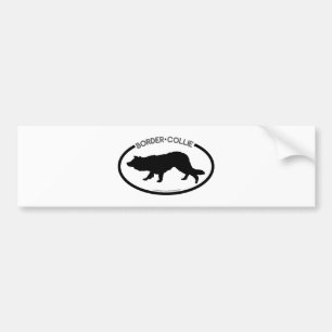 Border Collie Silhouette Black Bumper Sticker