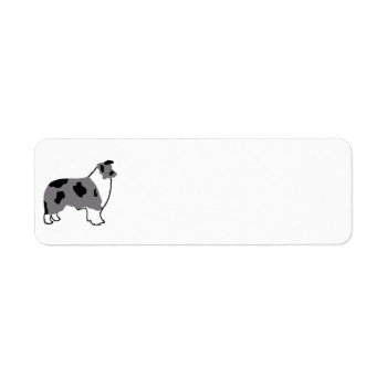 Border Collie Silo Blue Merle And White Label by BreakoutTees at Zazzle