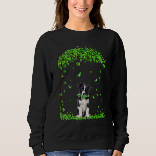 Border Collie St Patricks Day Irish Shamrock Dog Sweatshirt
