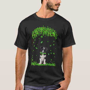 Border Collie St Patricks Day Irish Shamrock Dog T-Shirt
