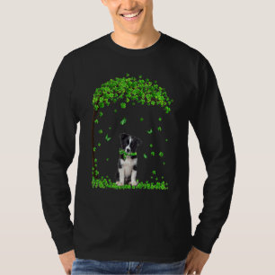 Border Collie St Patricks Day  Irish Shamrock Dog  T-Shirt