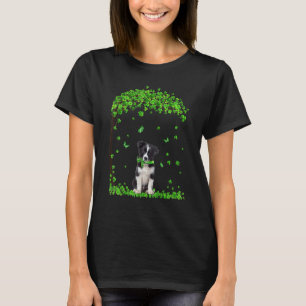 Border Collie St Patricks Day Irish Shamrock Dog T-Shirt