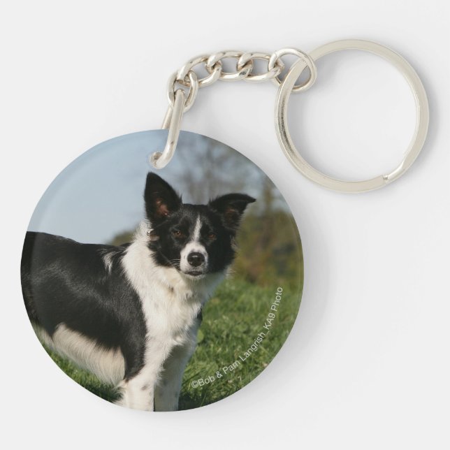 Border Collie Standing Keychain (Back)