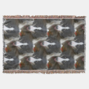 Border Collie Stare Dog Pattern Throw Blanket
