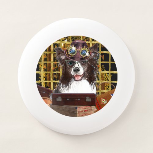 Border collie steampunk travel watercolor dogs Wham_O frisbee