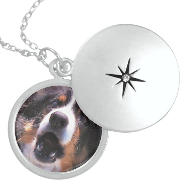 BORDER COLLIE STERLING SILVER NECKLACE (Front)