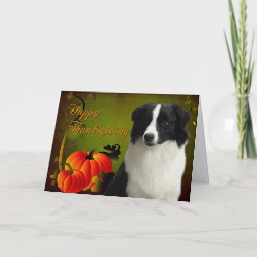 Border Collie Thanksgiving Card