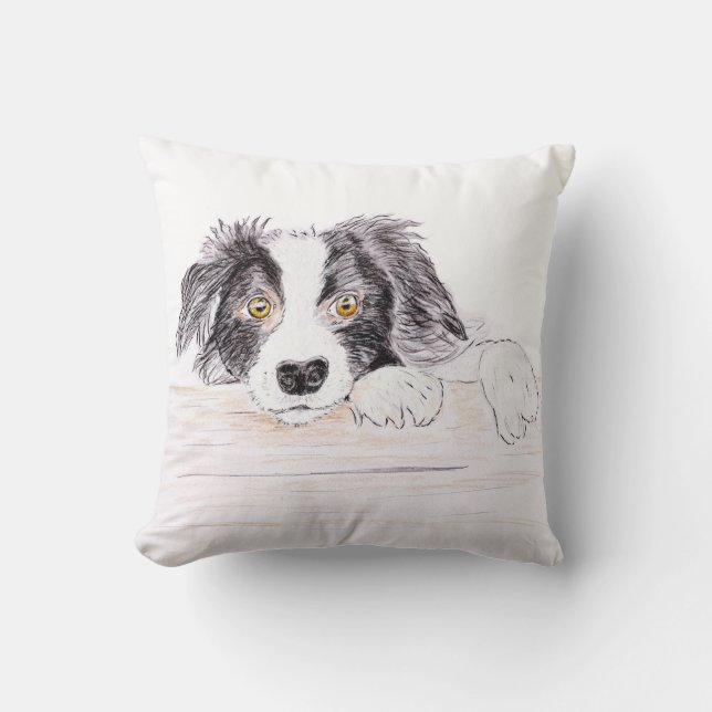 Border collie throw pillow (Front)