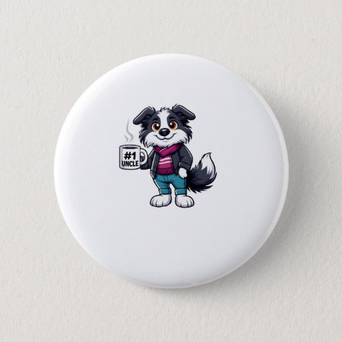 Border Collie Uncle Dog Funny Family Button