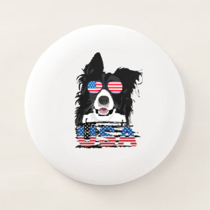 Border Collie USA Patriotic Wham-O Frisbee