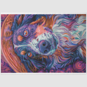 Border Collie Van Gogh Painting Decoupage Tissue Paper