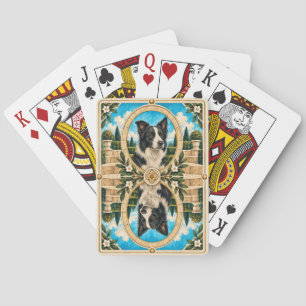 Border Collie, Vintage Watercolor Dog Art Poker Cards
