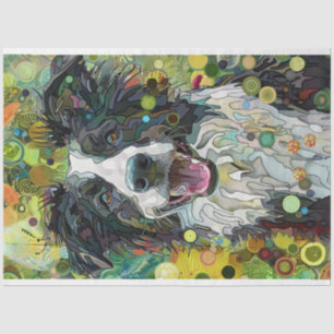 Border Collie Vivid Painting Decoupage Tissue Paper