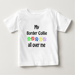 Border Collie Walks Design Baby T-Shirt
