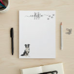 Border Collie Watercolor Monogram Personalized  Notepad<br><div class="desc">This design may be personalized in the area provided by changing the photo and/or text. Or it can be customized by clicking Personalize this Template and then choosing the click to customize further option and delete or change the color of the background, add text, change the text color or style,...</div>