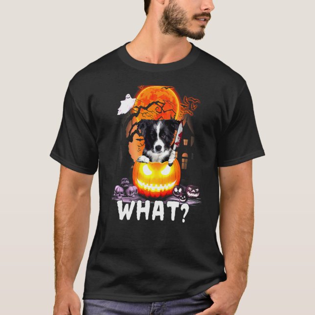 Border Collie What  Border Collie With Knife Kille T-Shirt (Front)