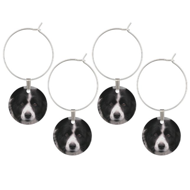 Border Collie Wine Charm (Staggered)