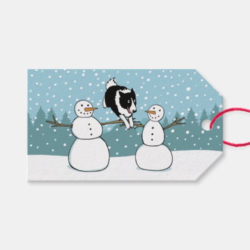 Border Collie Winter Agility Dog Holiday To From Gift Tags