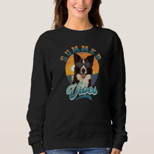 Border Collie With Sunglasses on the Beach Summer  Sweatshirt