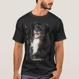 Border Collie  Women Men Kids Love Dog Mom Dad Gif T-Shirt