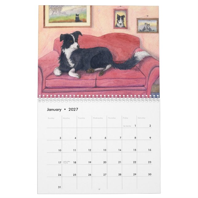 Border Collie World Calendar (Jan 2027)