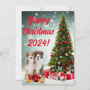 Border Collie Yappy Christmas Dog Mom And Dad Card