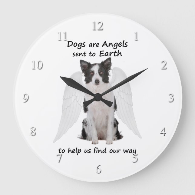 Border Collies Are Angels Clock (Front)