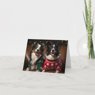 Border Collies Christmas Card
