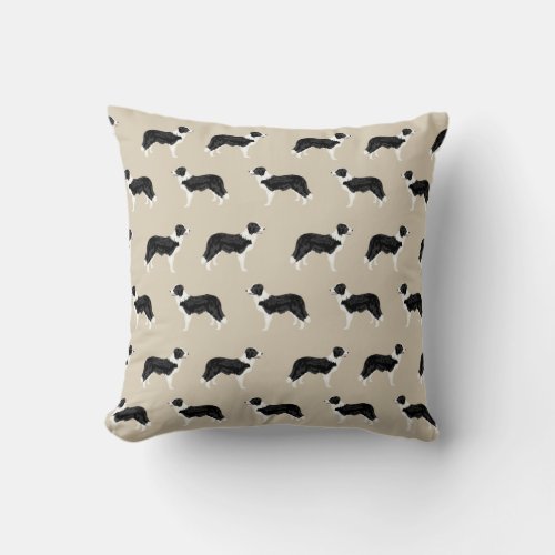 Border Collies Fabric _ cute dog design Throw Pillow