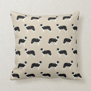 Border Collies Fabric - cute dog design Throw Pillow