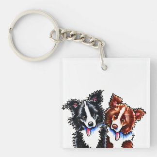 Border Collies Little League Keychain